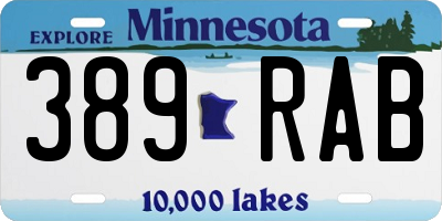 MN license plate 389RAB