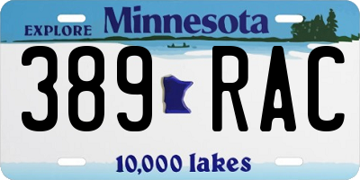 MN license plate 389RAC