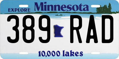 MN license plate 389RAD