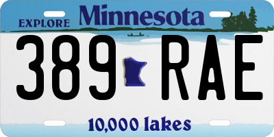 MN license plate 389RAE