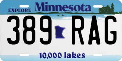 MN license plate 389RAG