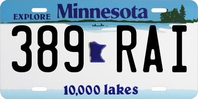 MN license plate 389RAI
