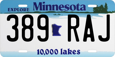MN license plate 389RAJ