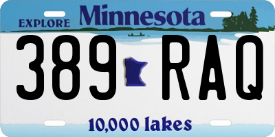 MN license plate 389RAQ