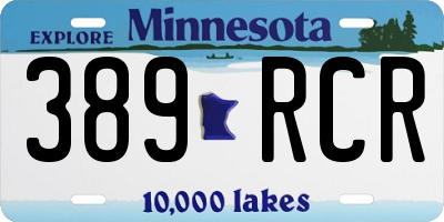 MN license plate 389RCR