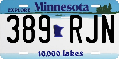 MN license plate 389RJN