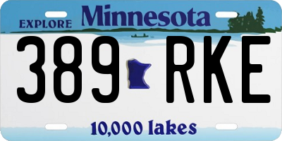 MN license plate 389RKE
