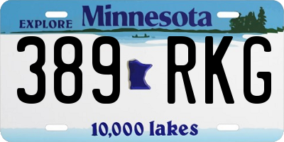 MN license plate 389RKG