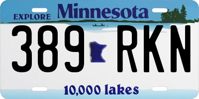 MN license plate 389RKN