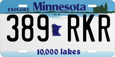 MN license plate 389RKR