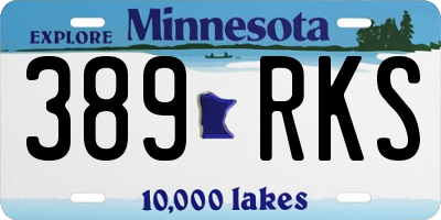 MN license plate 389RKS