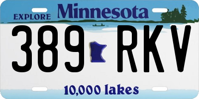 MN license plate 389RKV