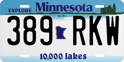 MN license plate 389RKW