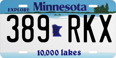 MN license plate 389RKX