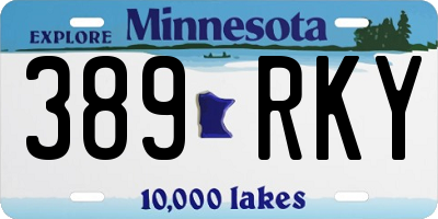 MN license plate 389RKY