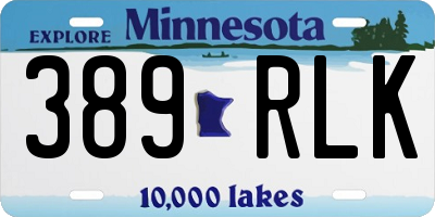 MN license plate 389RLK