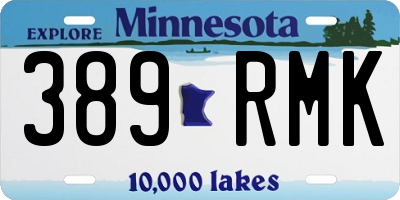 MN license plate 389RMK