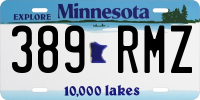 MN license plate 389RMZ