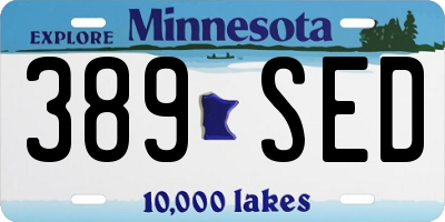 MN license plate 389SED