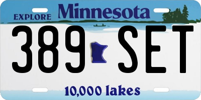 MN license plate 389SET