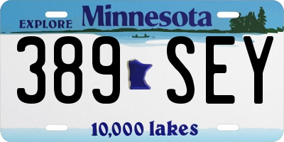 MN license plate 389SEY