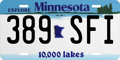 MN license plate 389SFI