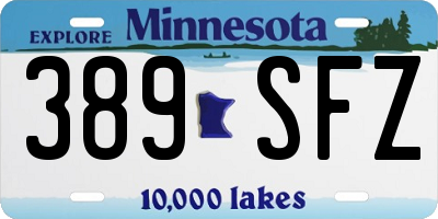 MN license plate 389SFZ