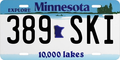 MN license plate 389SKI
