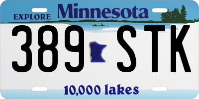 MN license plate 389STK