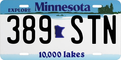 MN license plate 389STN