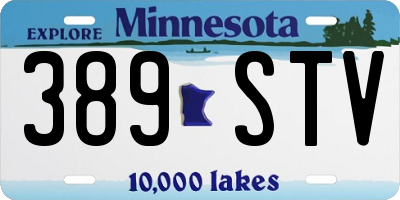 MN license plate 389STV