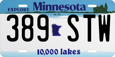 MN license plate 389STW