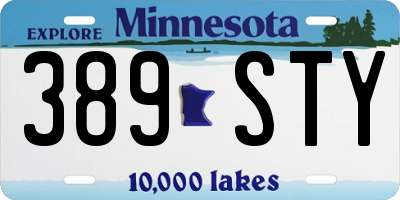 MN license plate 389STY