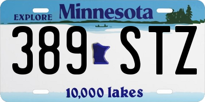 MN license plate 389STZ