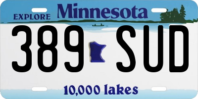 MN license plate 389SUD