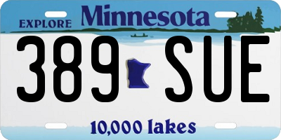 MN license plate 389SUE