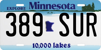 MN license plate 389SUR