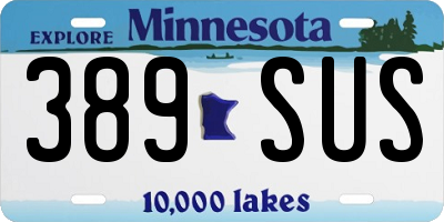MN license plate 389SUS