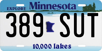MN license plate 389SUT