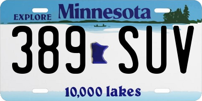 MN license plate 389SUV