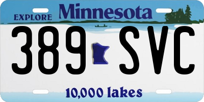 MN license plate 389SVC