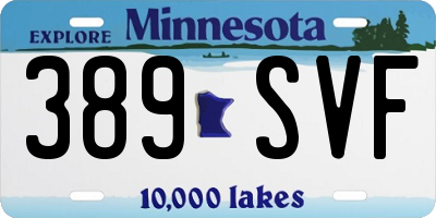 MN license plate 389SVF