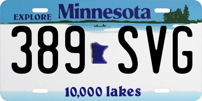 MN license plate 389SVG