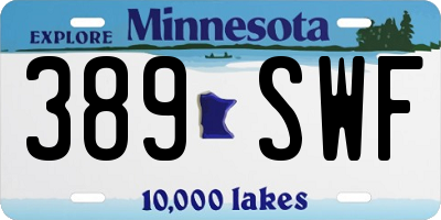 MN license plate 389SWF
