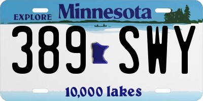 MN license plate 389SWY
