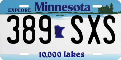 MN license plate 389SXS