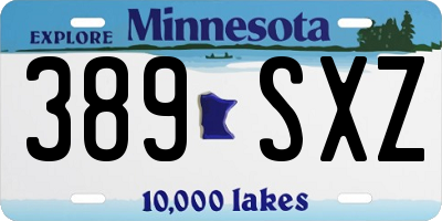 MN license plate 389SXZ