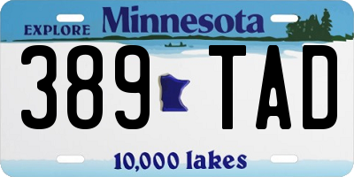 MN license plate 389TAD