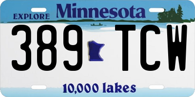 MN license plate 389TCW