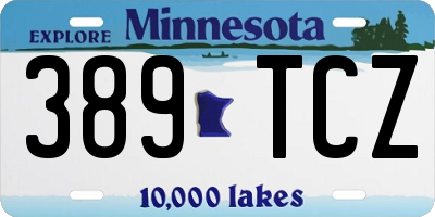 MN license plate 389TCZ
